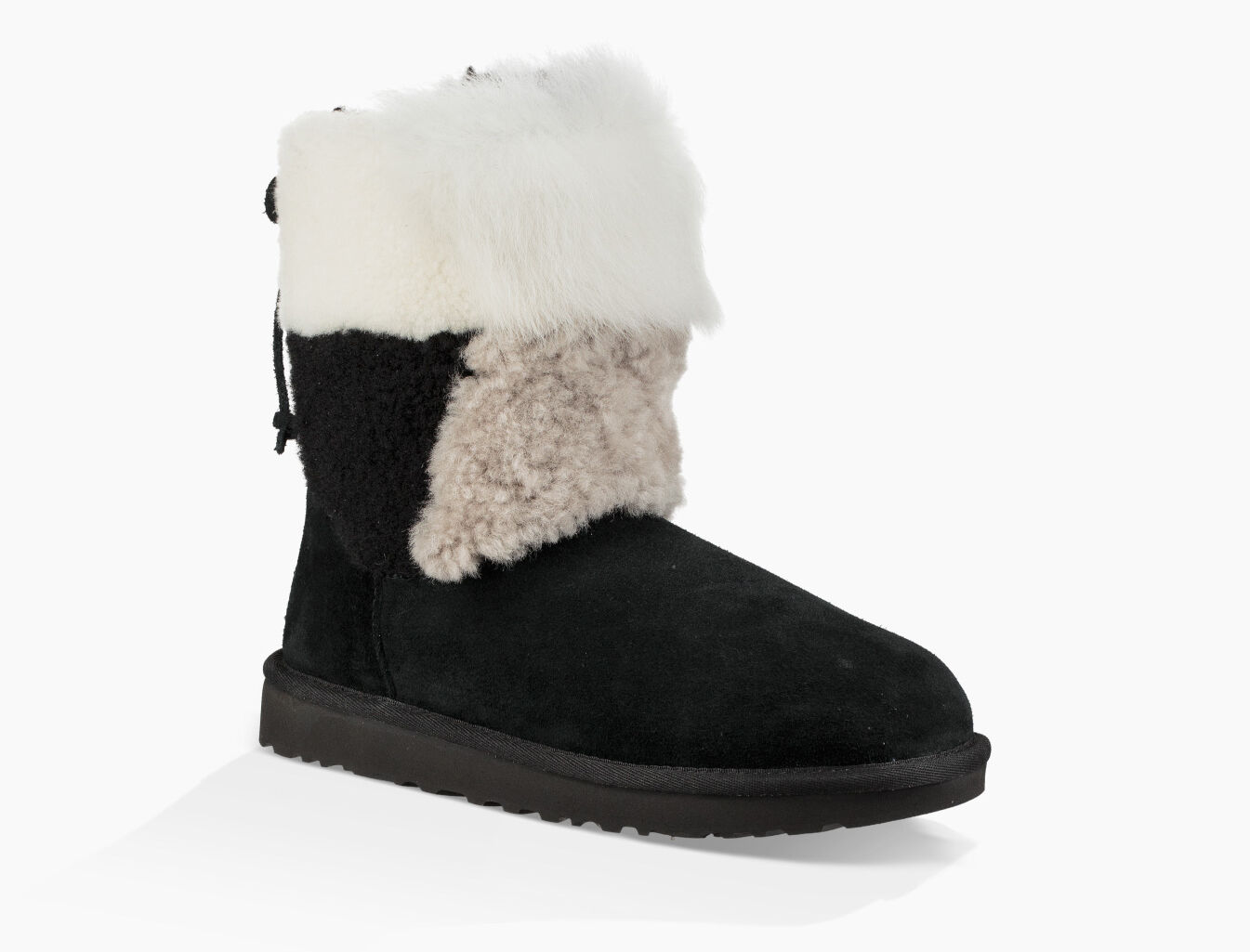 ugg classic patchwork fluff boots