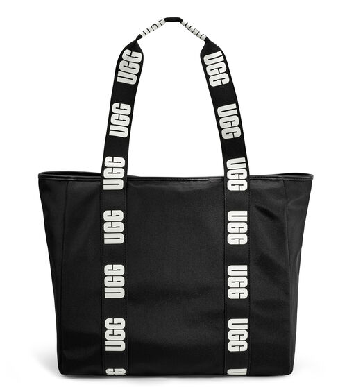 Inspired by LA street style, this boldly graphic UGG tote features a roomy interior and side pockets to hold all of your essentials. Transition it easily between seasons or uses - think everyday accessory, overnight tote, or book bag. UGG Alina Sport Tote Suede In Black