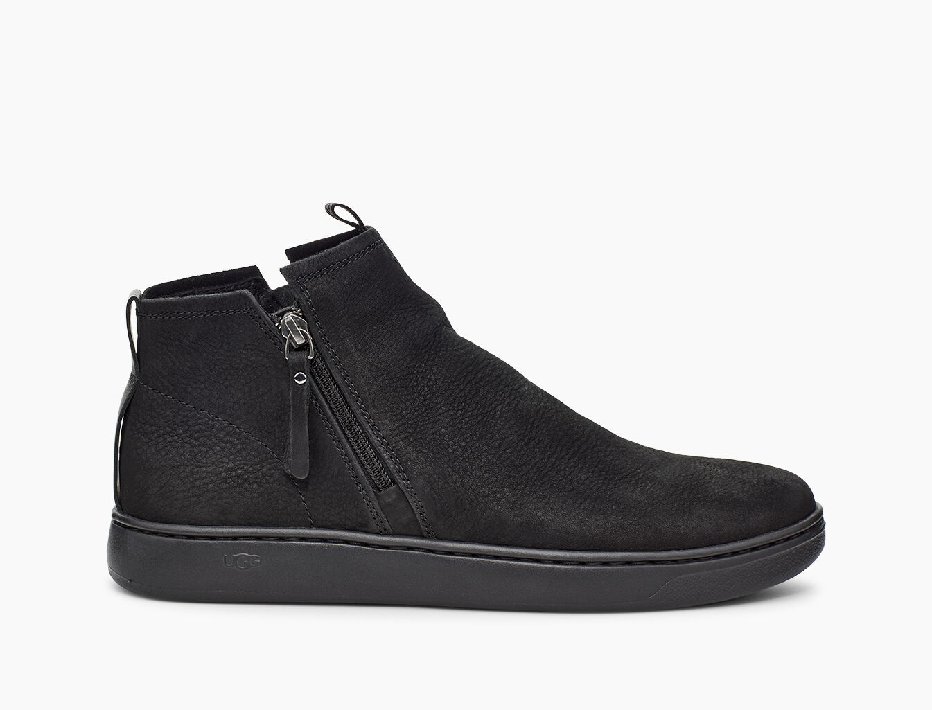 ugg black leather sneakers