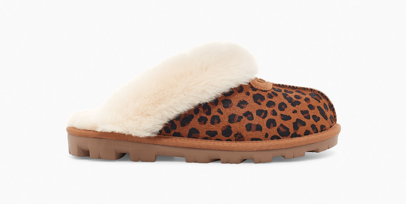 leopard fur slippers