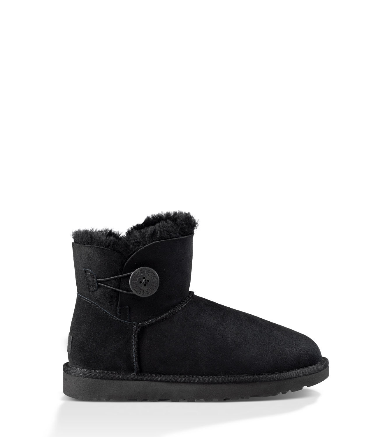 UGG (アグ) レディースブーツ MINI BAILEY BUTTON II - ミニ ベイリー ボタン II Black, 22.0
