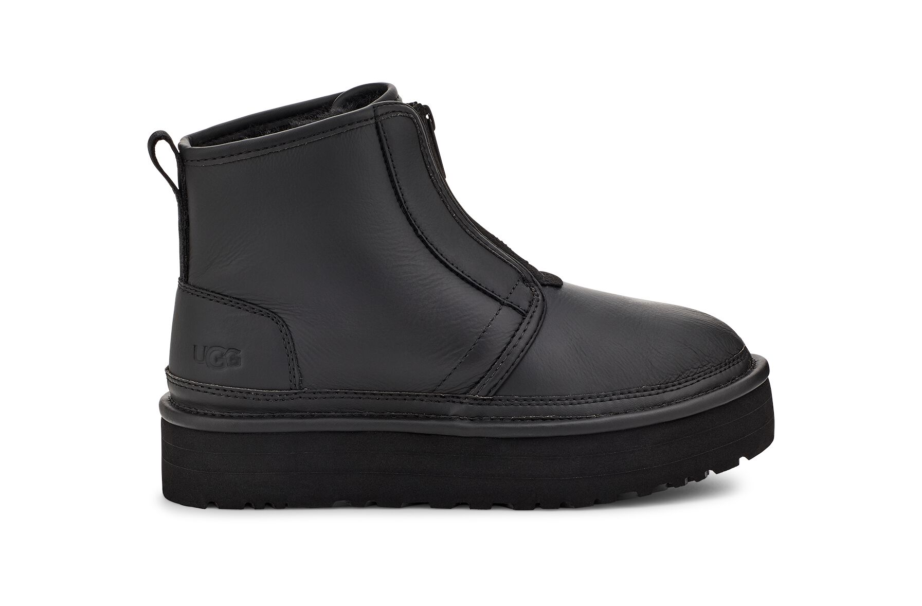 UGG (アグ) レディースブーツ NEUMEL PLATFORM ZIP Ultra Matte Black, 22.0