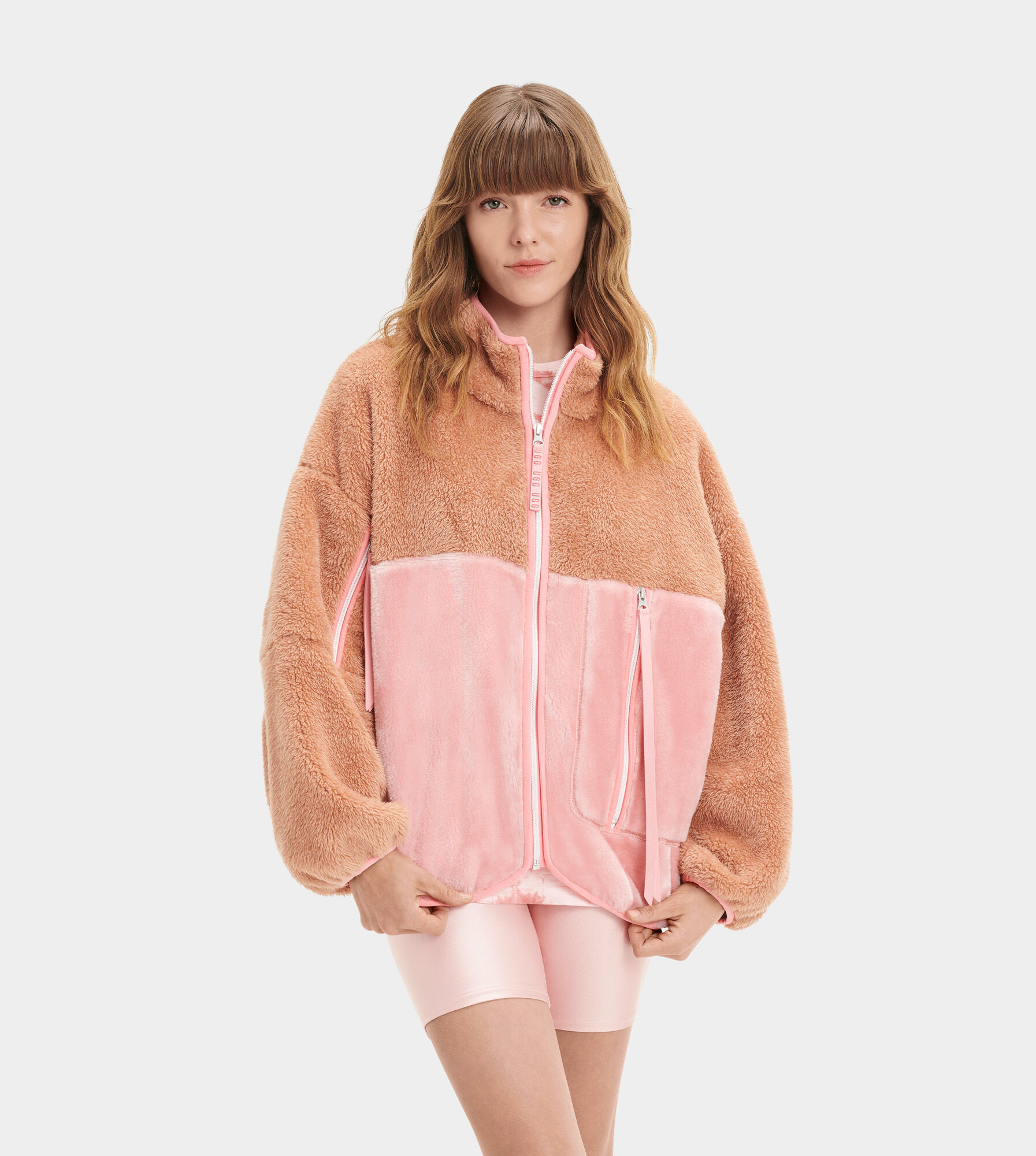 UGG (アグ) レディースMARLENE SHERPA JACKET Sandalwood/Soft Kiss, S
