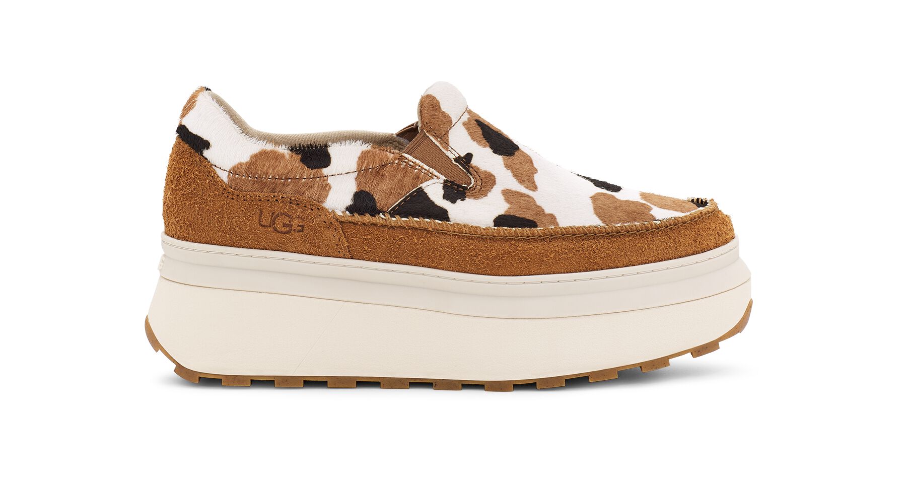 UGG (アグ) レディーススニーカー MARIN SLIP ON COW PRINT Chestnut, 22.0