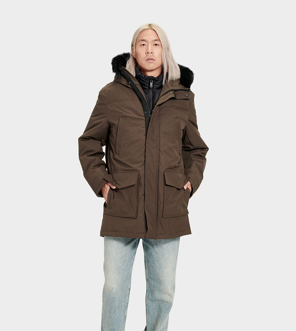 UGG (アグ) メンズトップ BUTTE PARKA Dark Olive, S