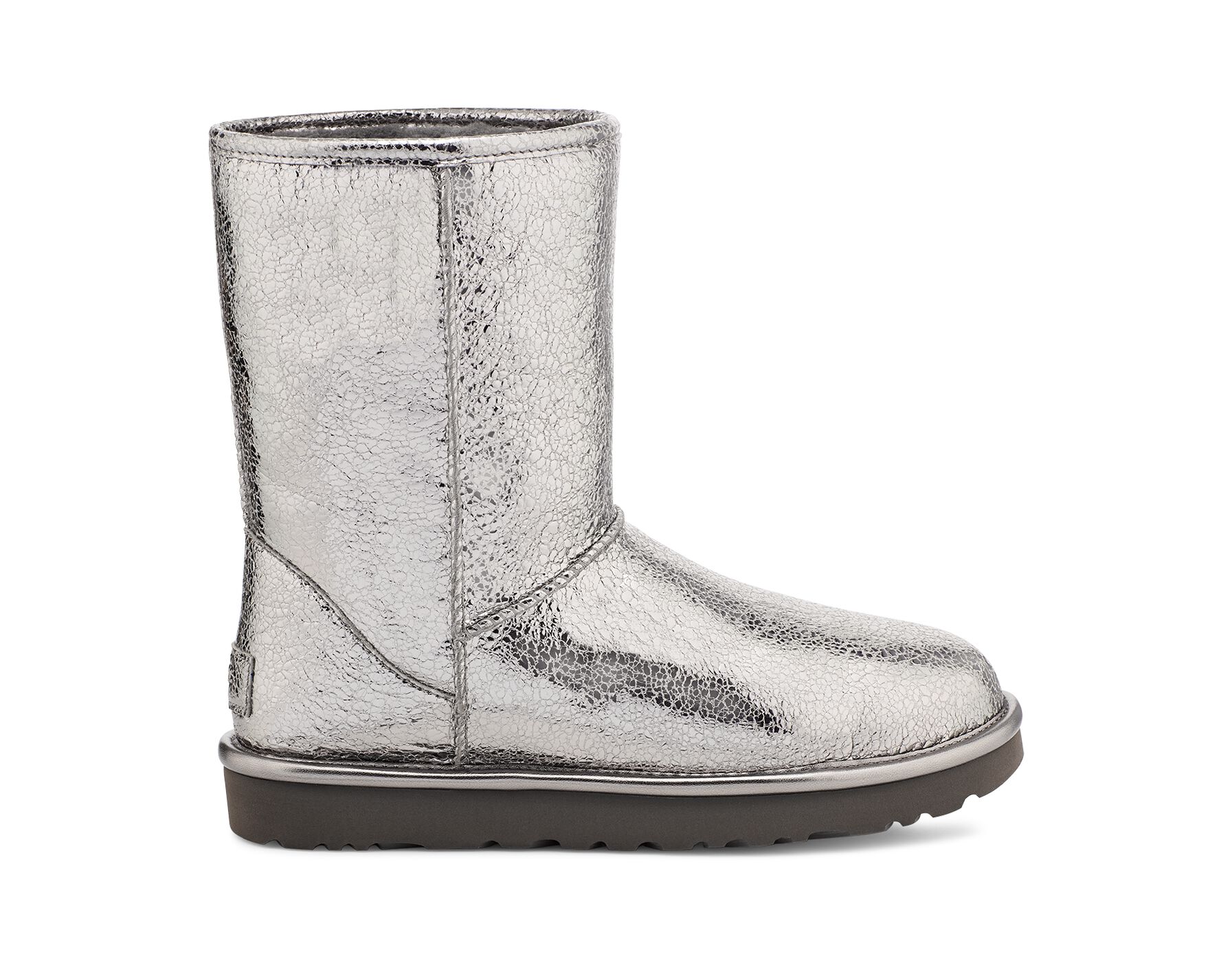 UGG (アグ) レディースブーツ CLASSIC SHORT METALLIC SPARKLE Gunmetal, 26.0