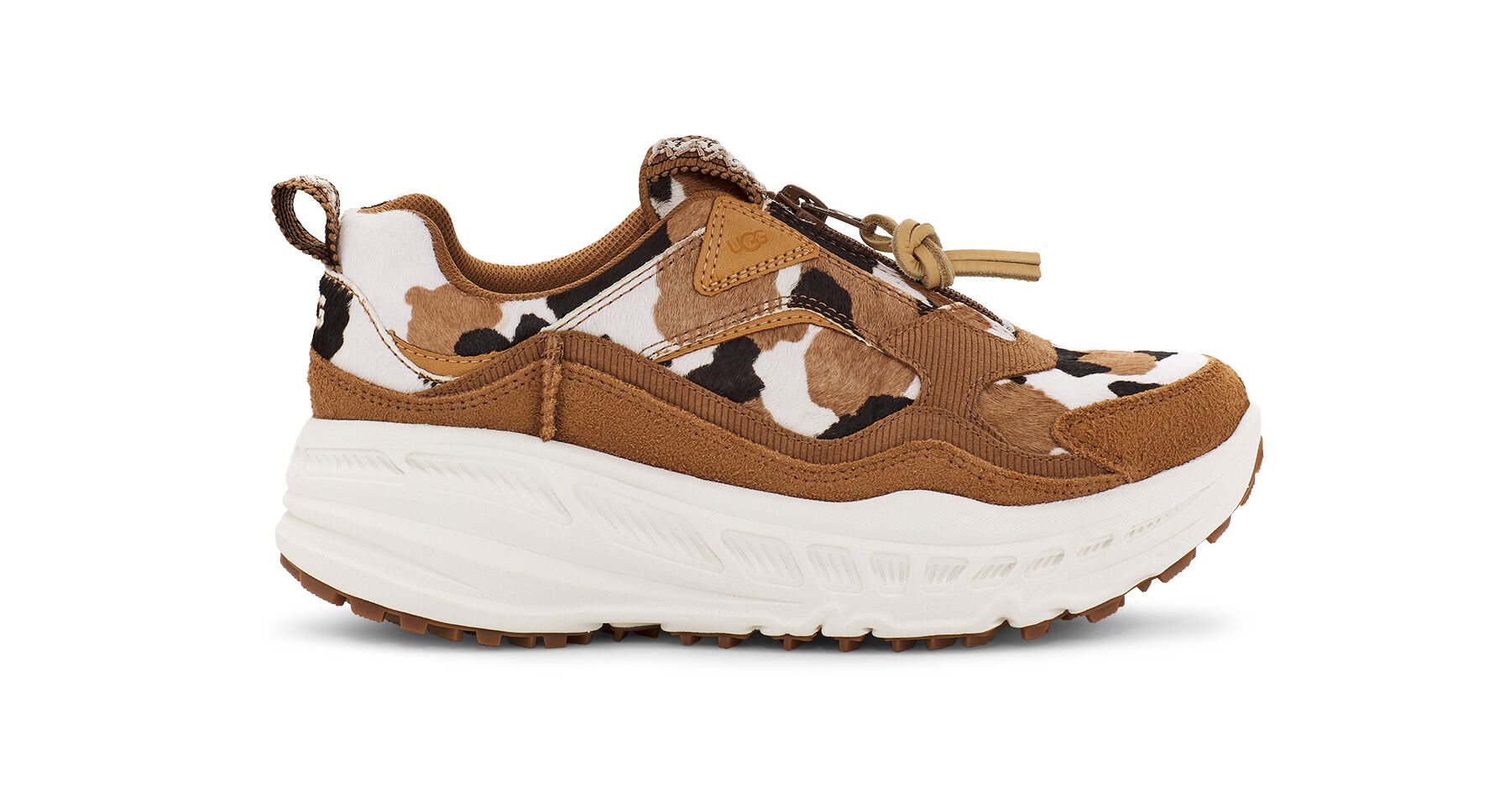UGG (アグ) レディーススニーカー CA805 ZIP COW PRINT Chestnut, 22.0