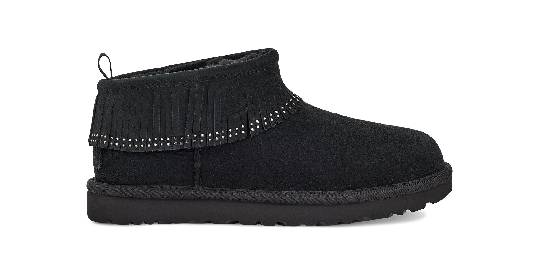 UGG (アグ) レディースブーツ ULTRA MINI FRINGE BLING Black, 22.0