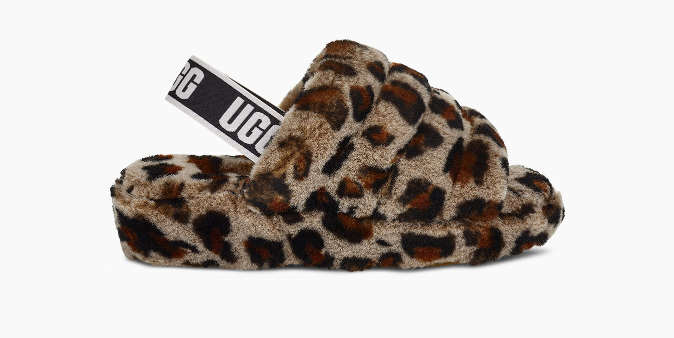 ugg fluff yeah slide leopard