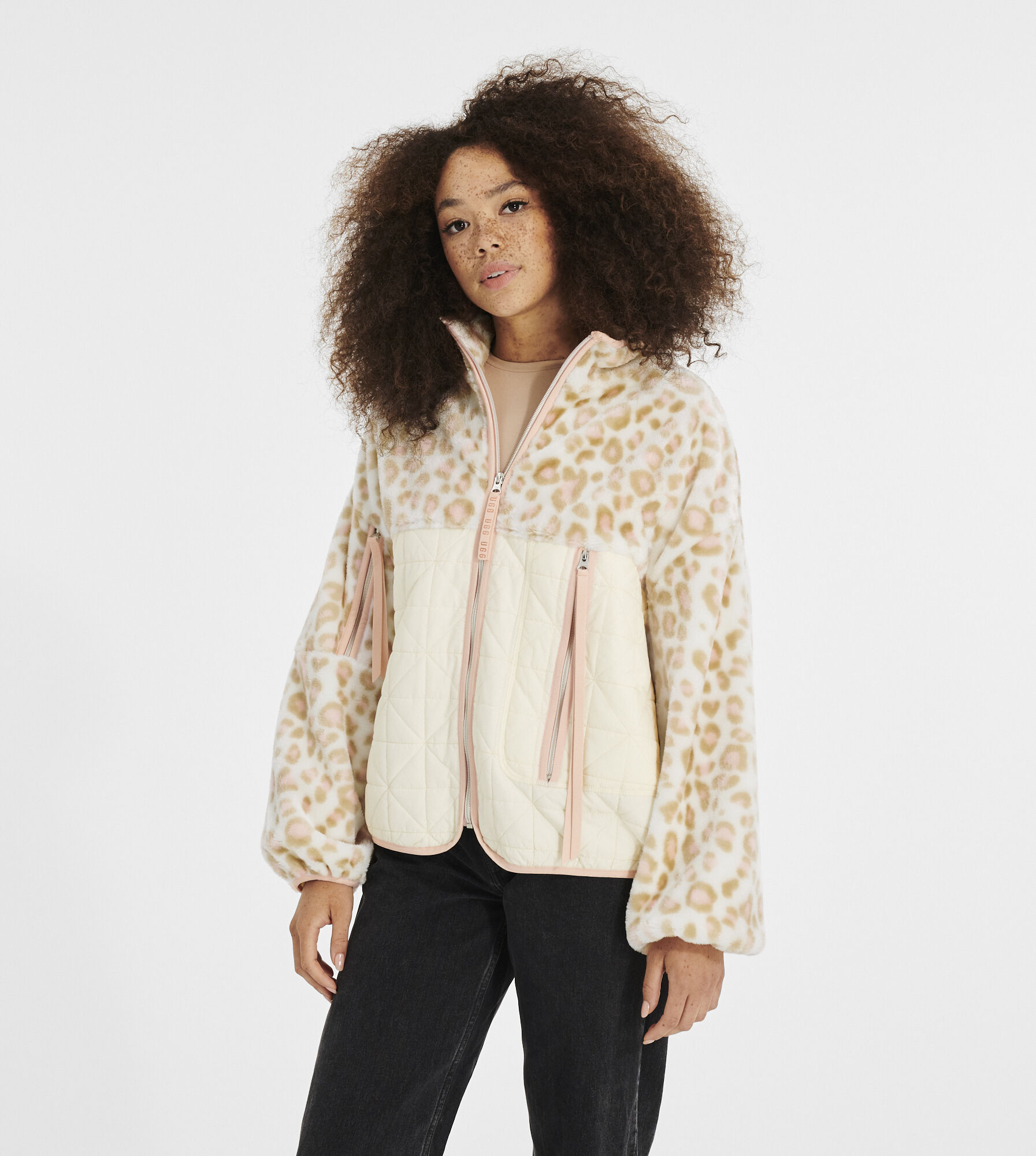 UGG (アグ) レディースMARLENE QUILTED JACKET White Panther, S
