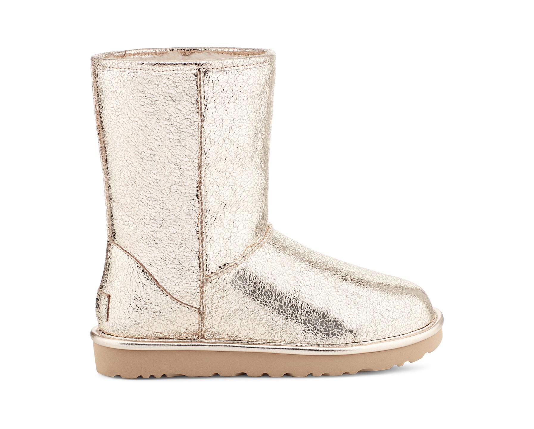 UGG (アグ) レディースブーツ CLASSIC SHORT METALLIC SPARKLE Soft Gold, 22.0