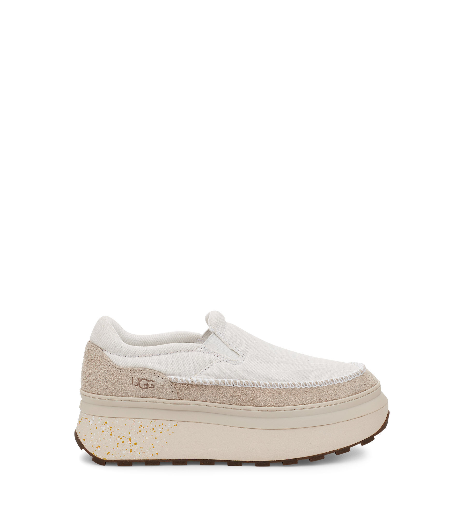 UGG (アグ) レディーススニーカー MARIN SLIP ON - マリーン スリッポン White Canvas, 24.5