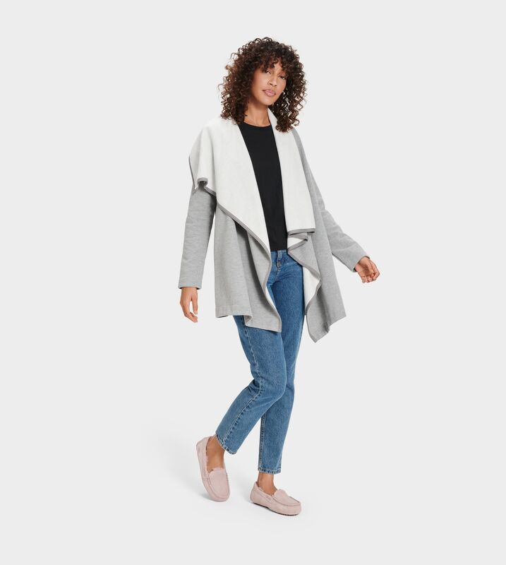 UGG (アグ) レディースJANNI FLEECE BLANKET SHORT - ジャンニ フリース ブランケット ショート Grey Heather, S