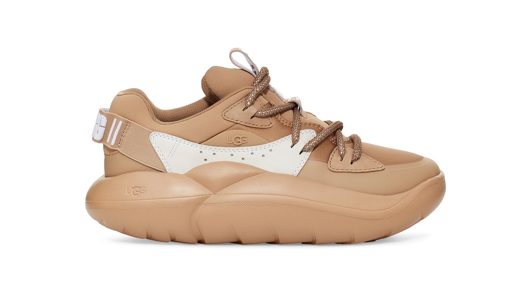 UGG (アグ) レディーススニーカー LA CLOUD LACE Sand/White Suede, 25.0