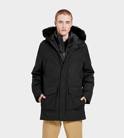 UGG (アグ) メンズトップ BUTTE PARKA Black, S