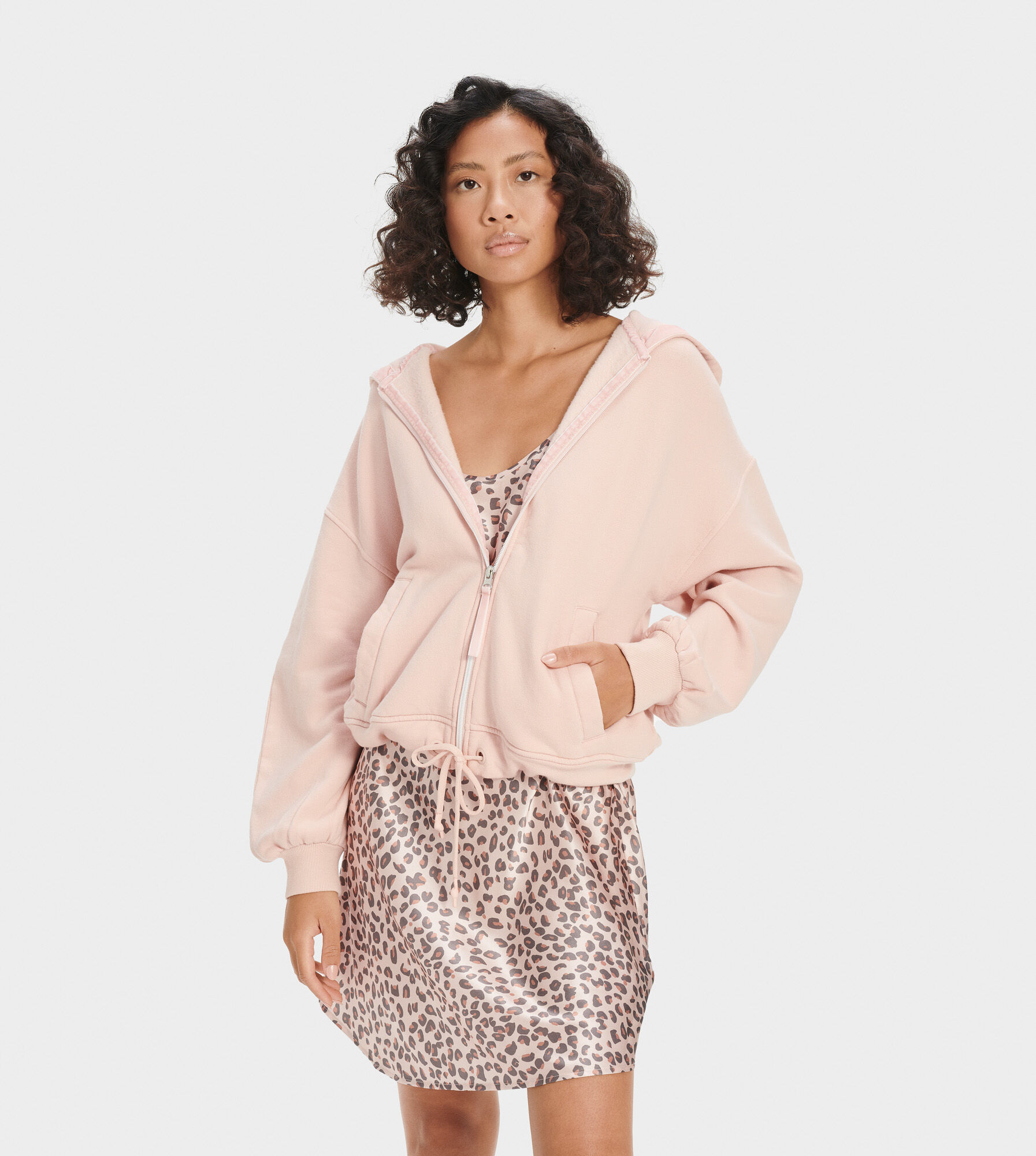 UGG (アグ) レディースABBI HALF MOON SLEEVE HOODIE Rosewater, S