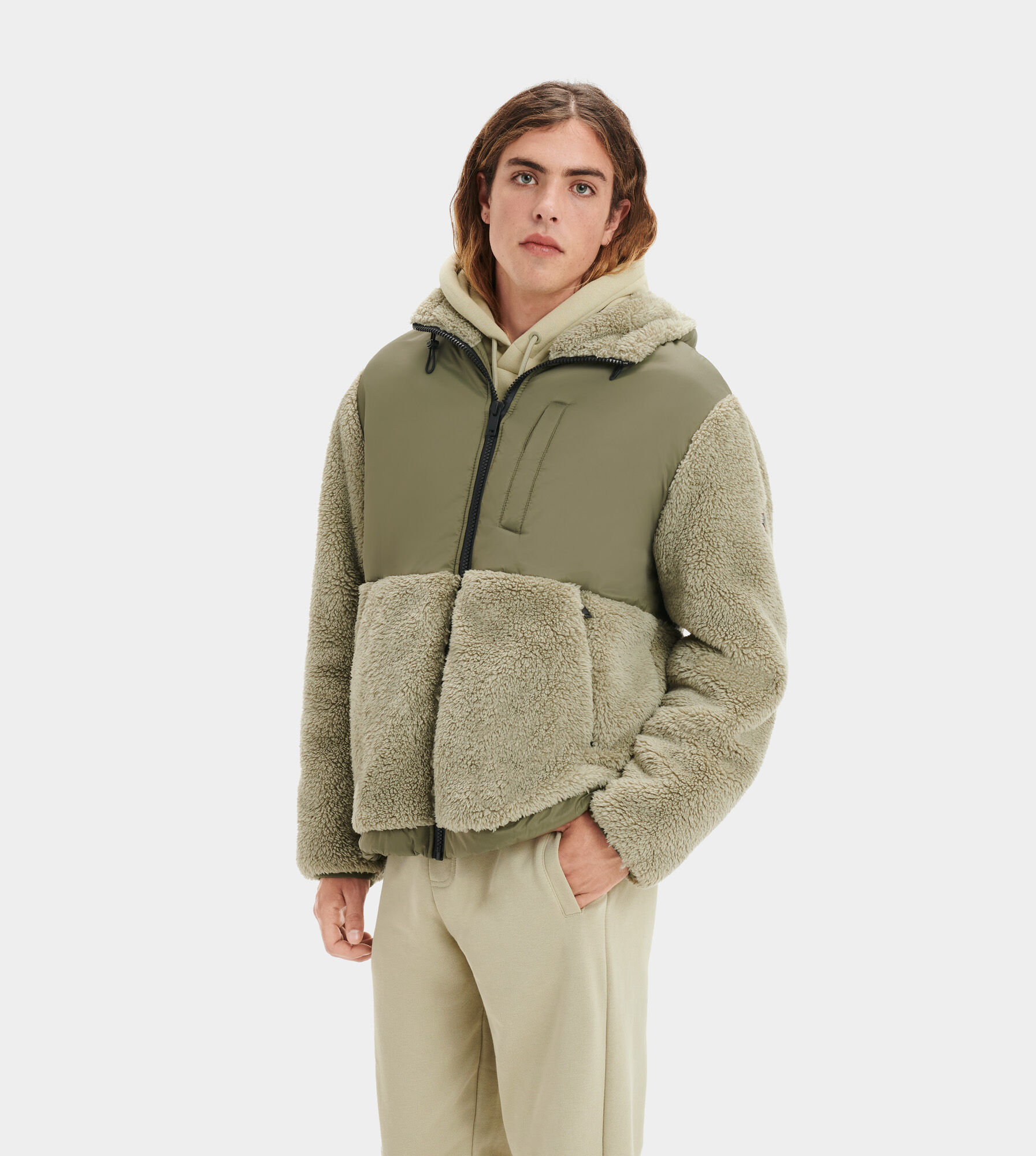 UGG (アグ) メンズトップ CONROY SHERPA JACKET Pebble Grey, S