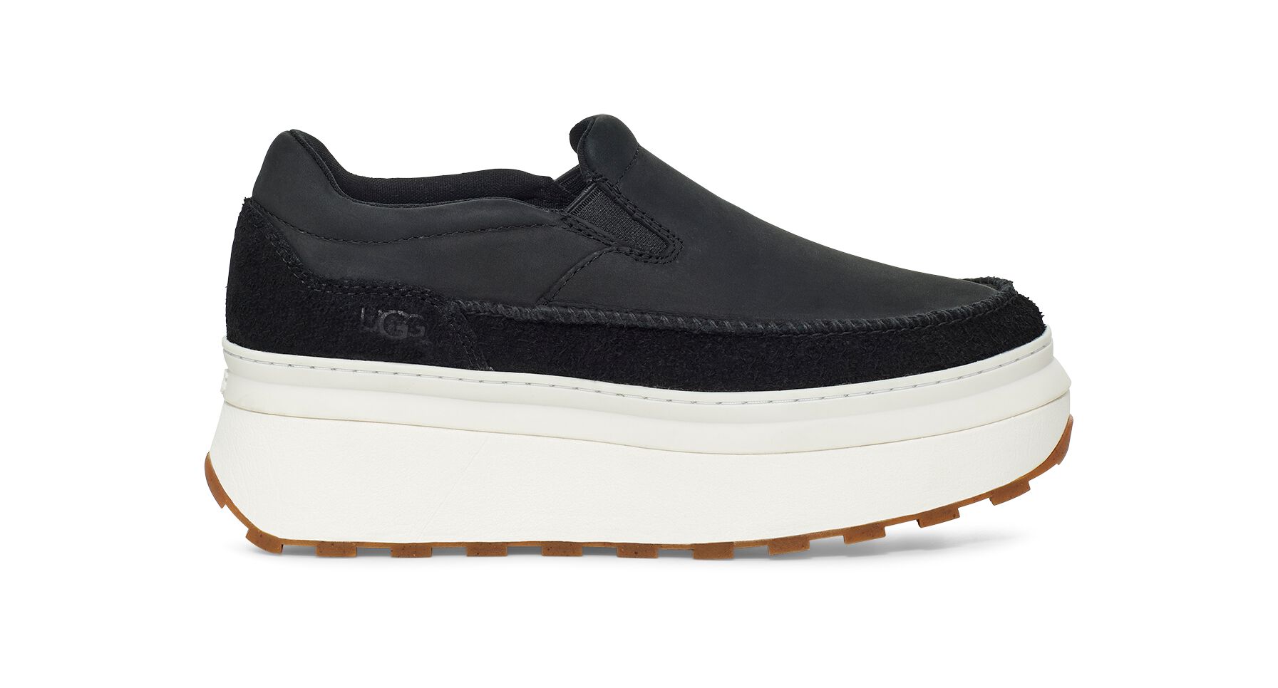 UGG (アグ) レディーススニーカー MARIN SLIP ON Black Leather, 23.5