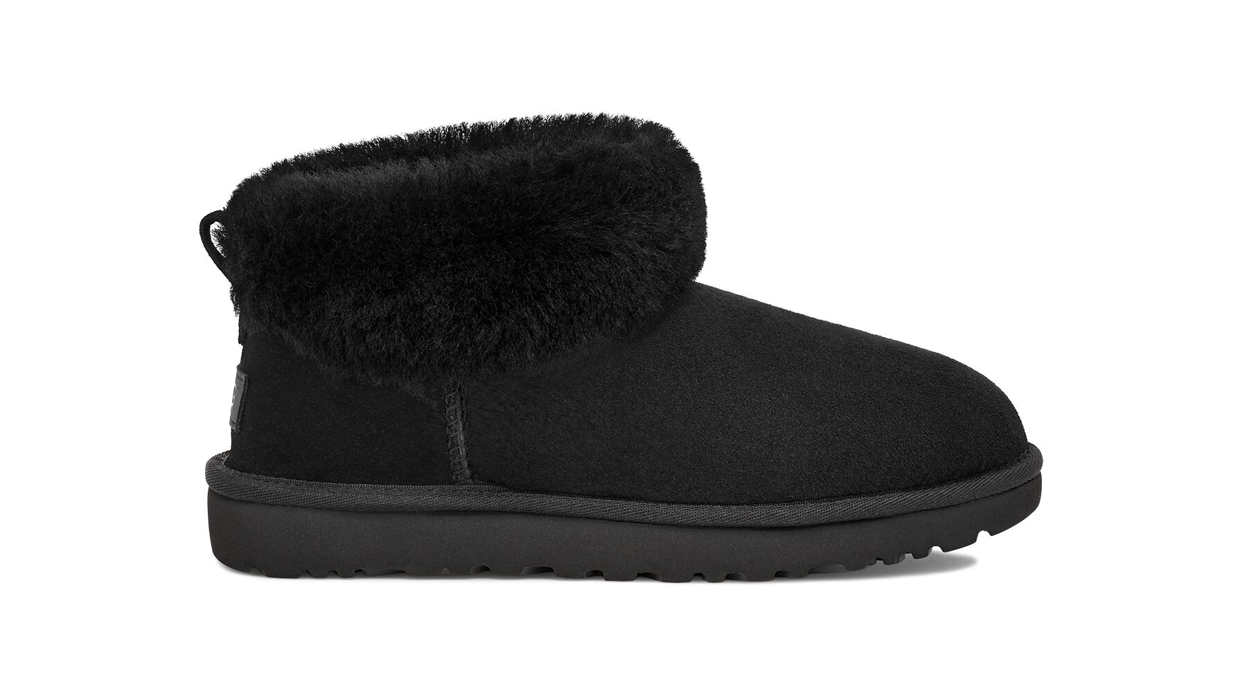 UGG (アグ) レディースブーツ CLASSIC ULTRA MINI FLUFF Black, 22.0