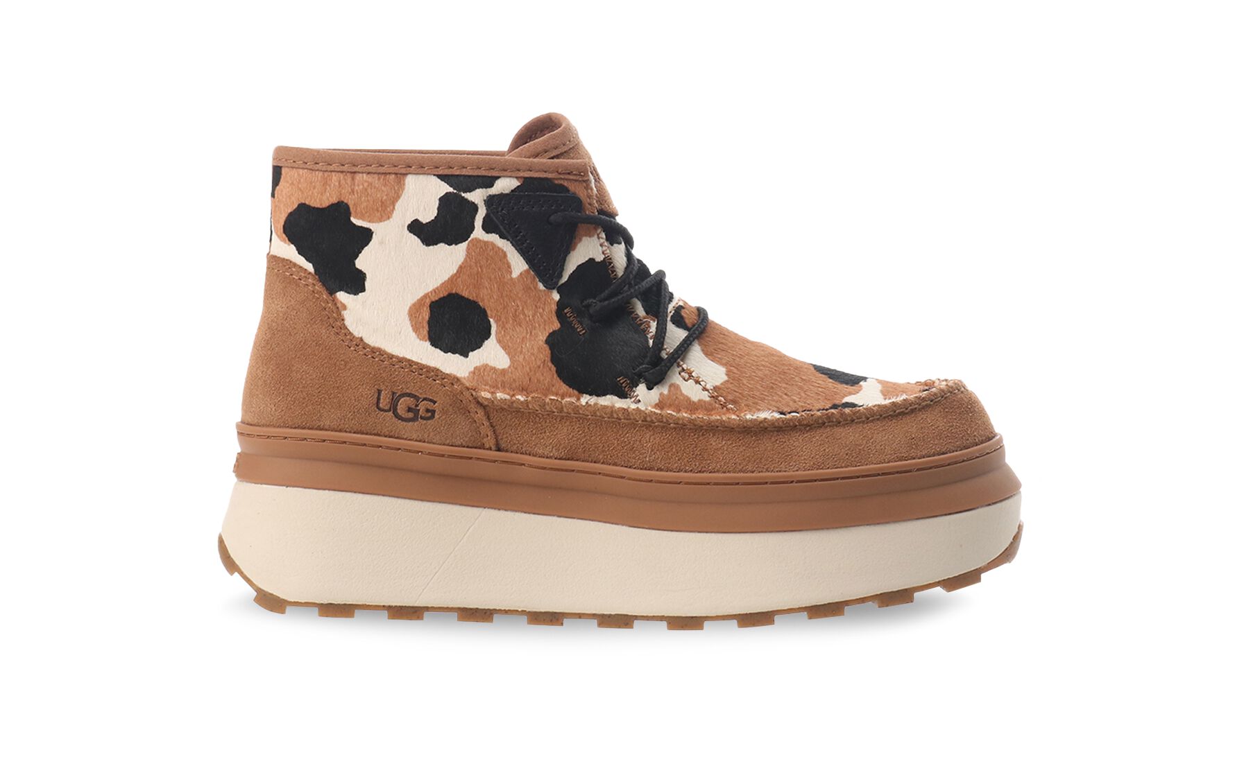 UGG (アグ) レディーススニーカー MARIN BOOTIE COW PRINT Chestnut, 22.0