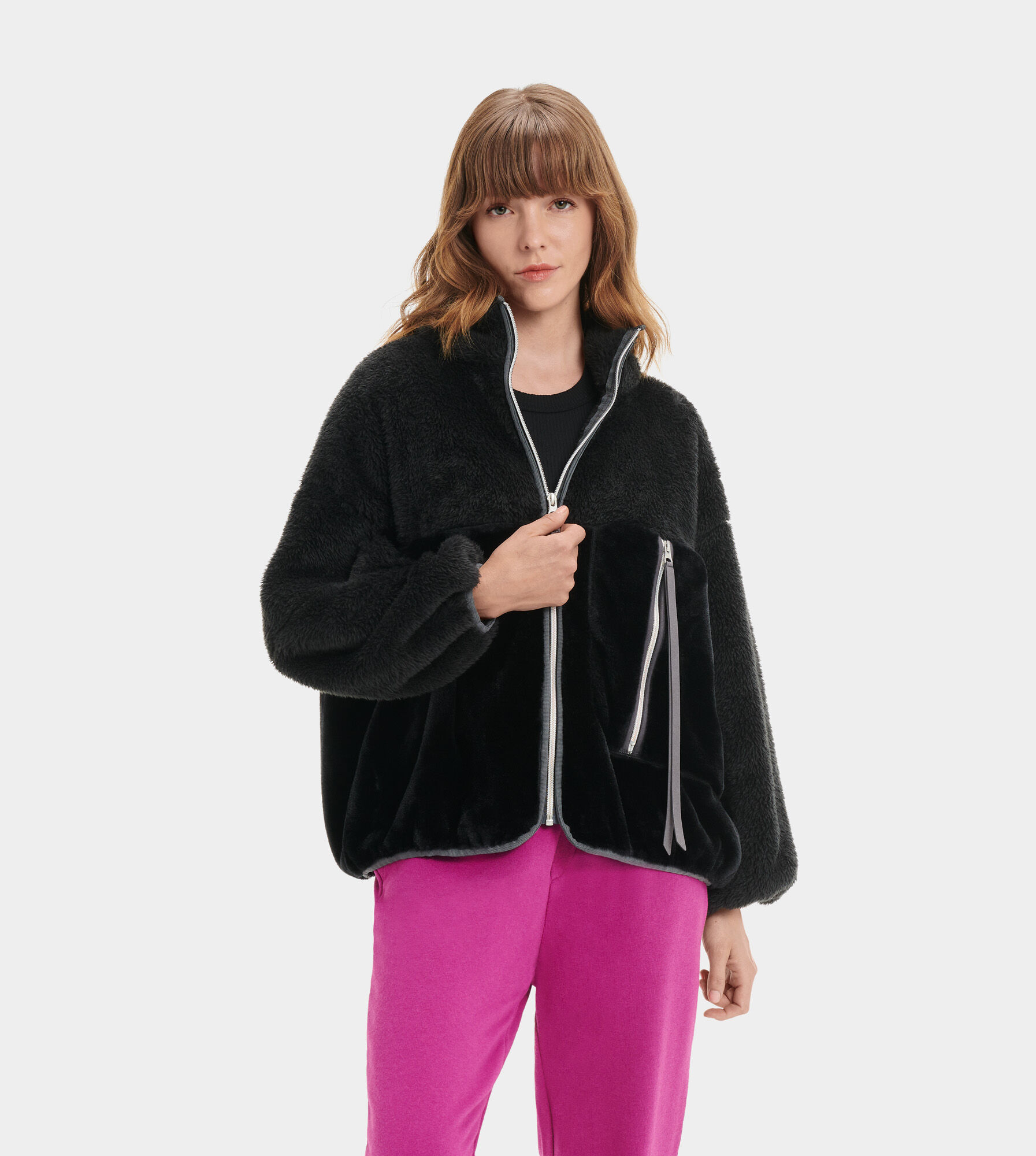 UGG (アグ) レディースMARLENE SHERPA JACKET Black, M
