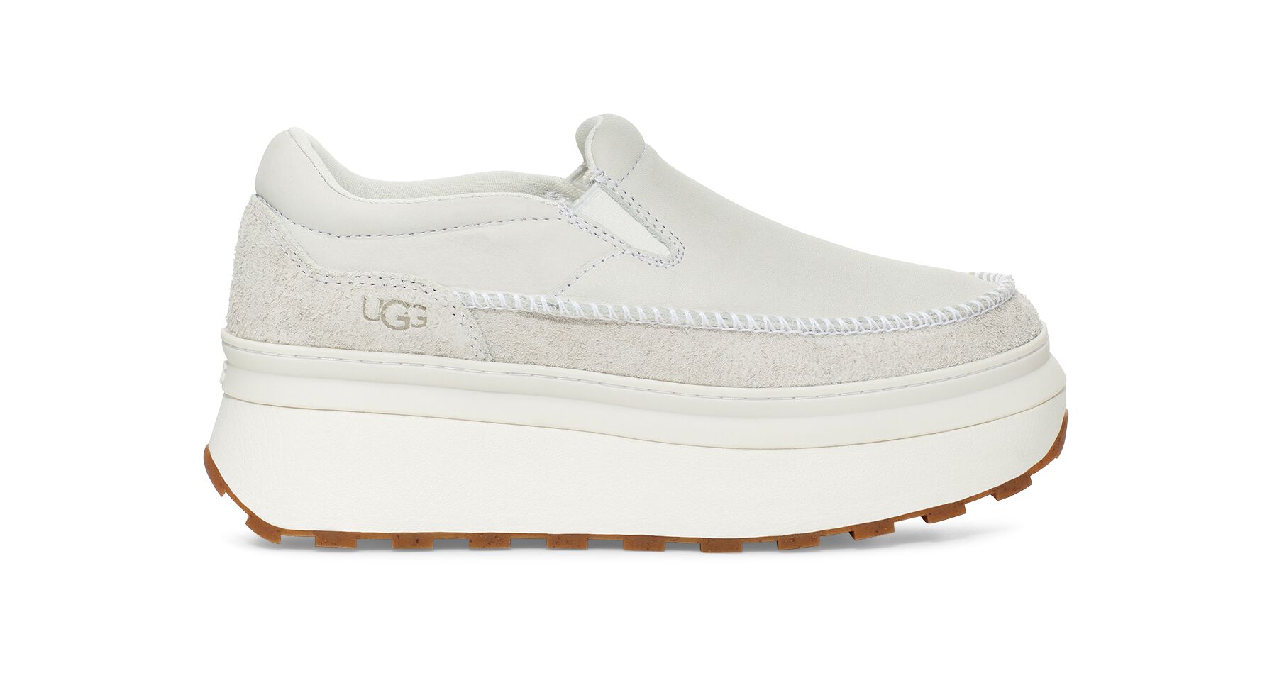 UGG (アグ) レディーススニーカー MARIN SLIP ON White Leather, 22.0