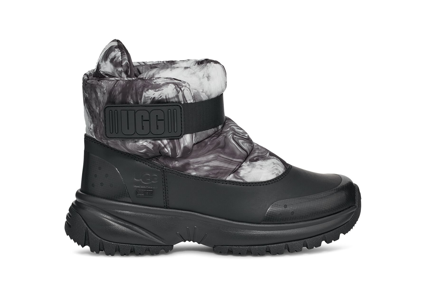 UGG (アグ) レディースブーツ YOSE PUFF MARBLE Black/White, 22.0