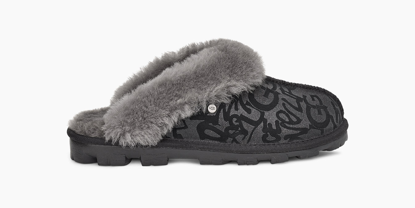 grey glitter ugg slippers