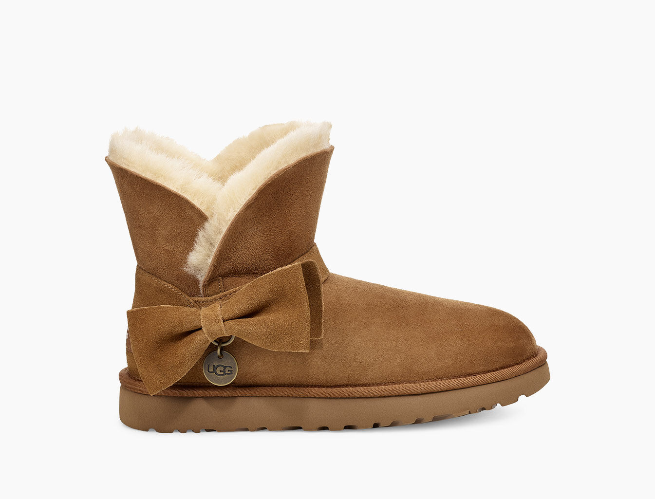 ugg suede bow mini