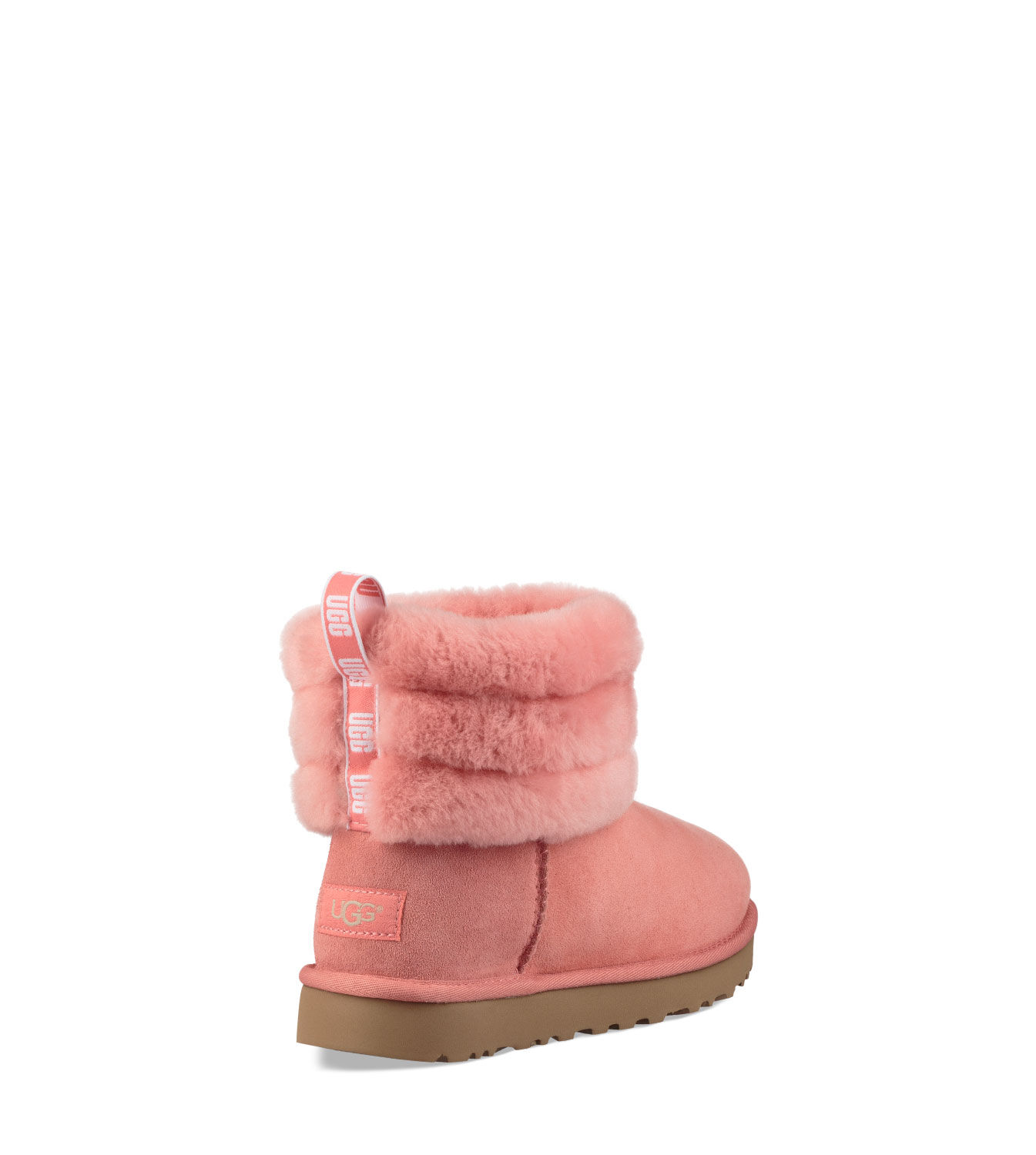 ugg fluff mini quilted logo boot pink