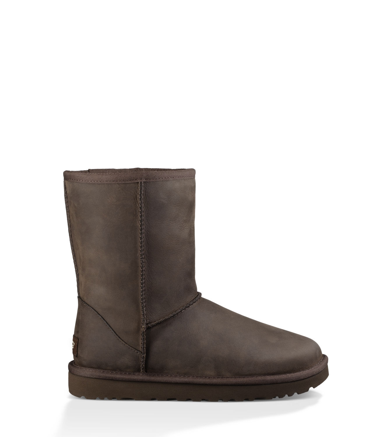 ugg womens classic short leather boots brownstone