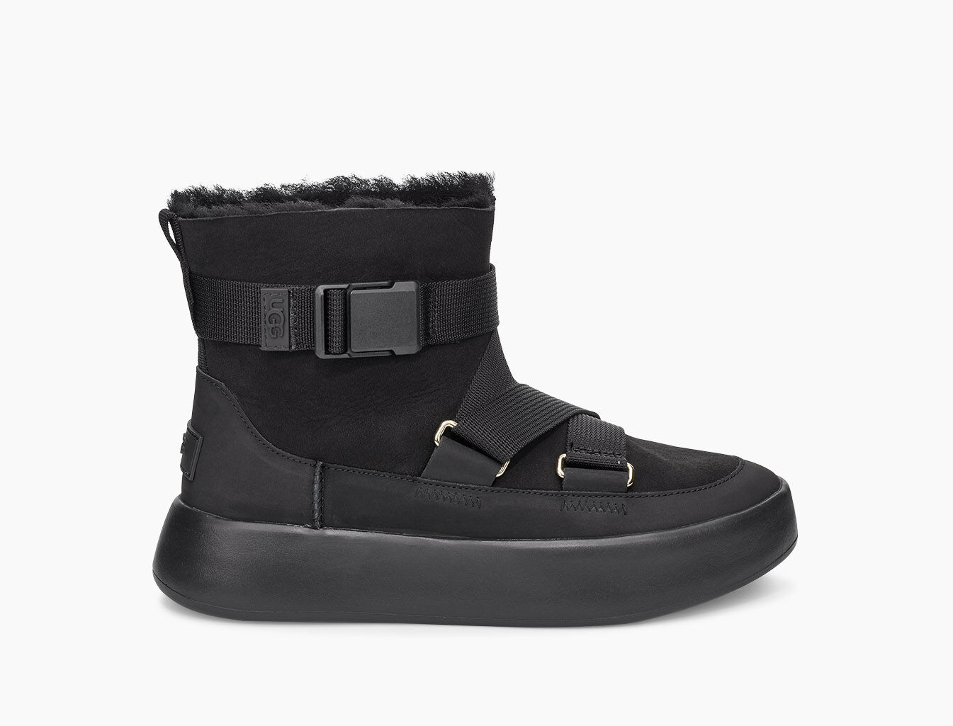 ugg leather buckle boots