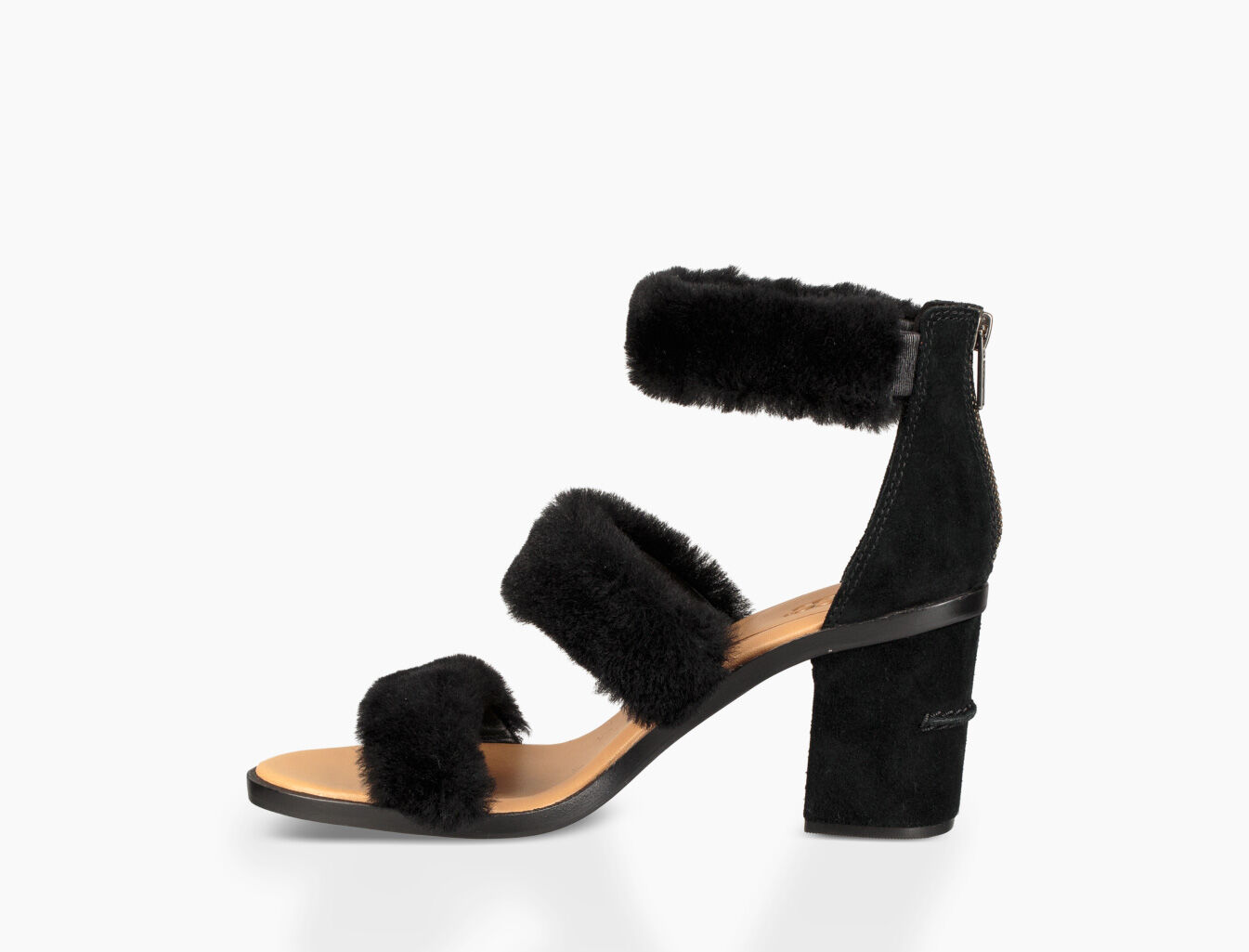 ugg del rey fluff heel black