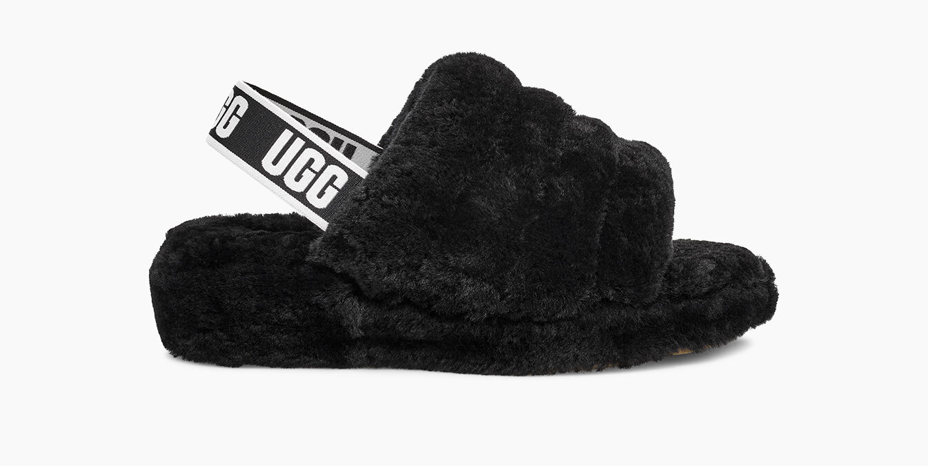 black ugg sliders