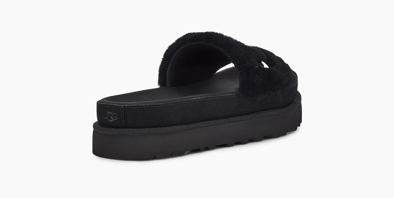 laton fur ugg slides