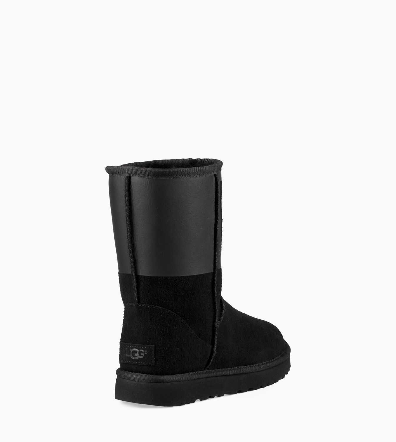 ugg classic short rubber logo boot