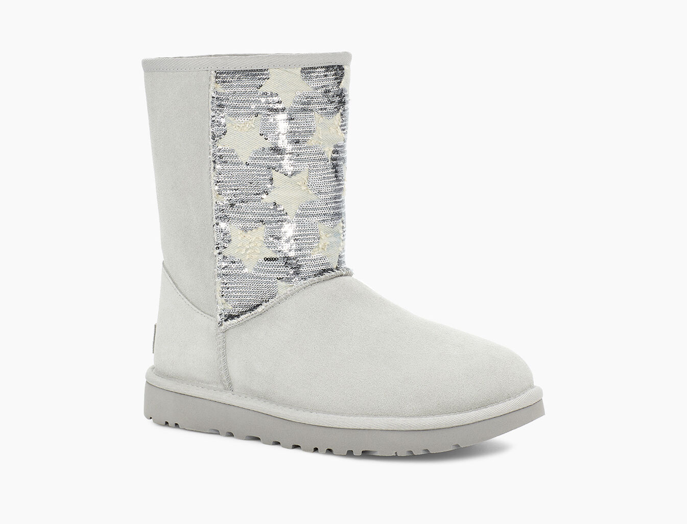 white sequin ugg boots