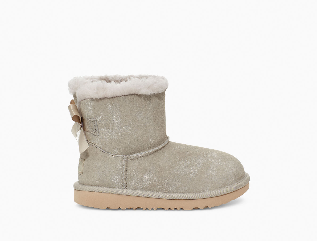 ugg mini bailey bow ii grey boots