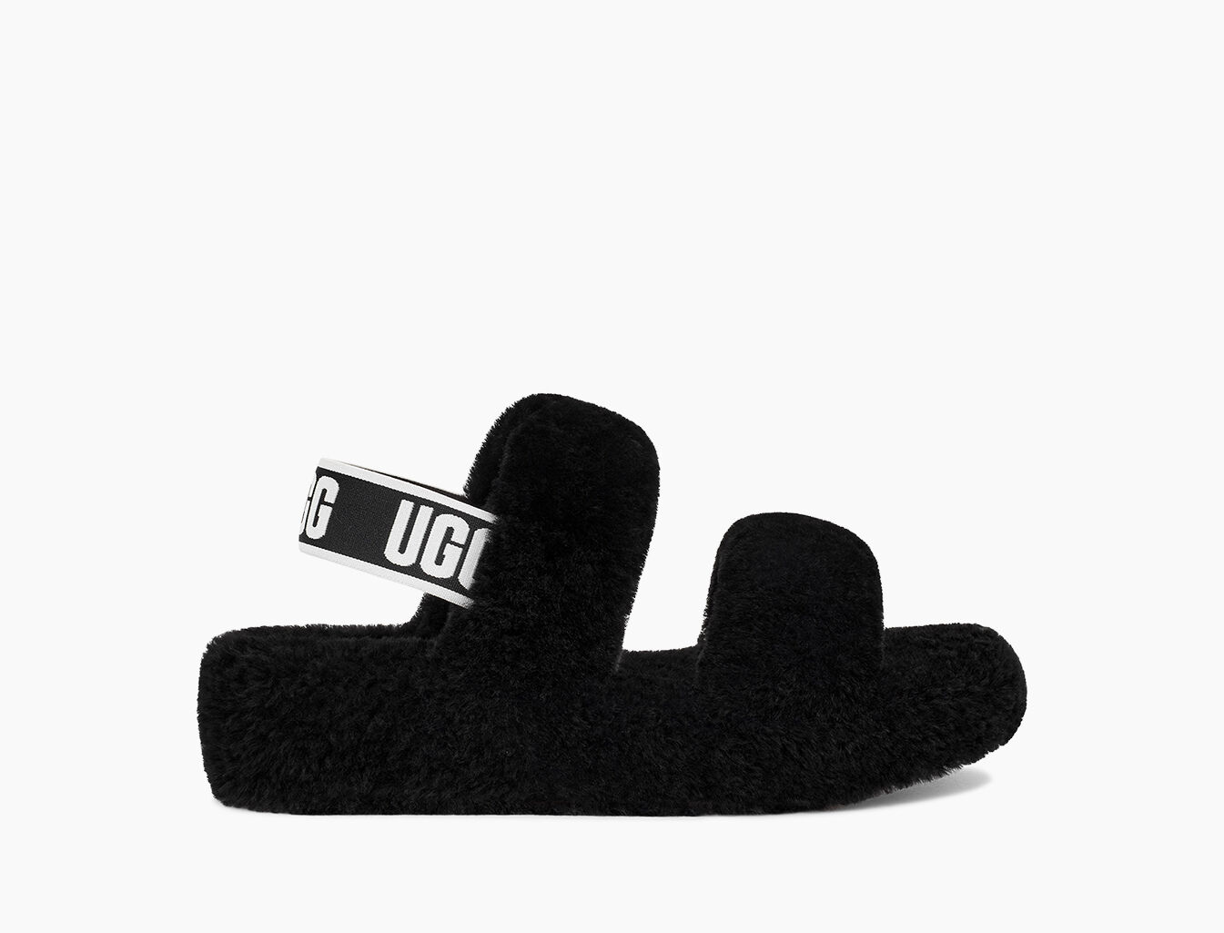 ugg fur slides with strap