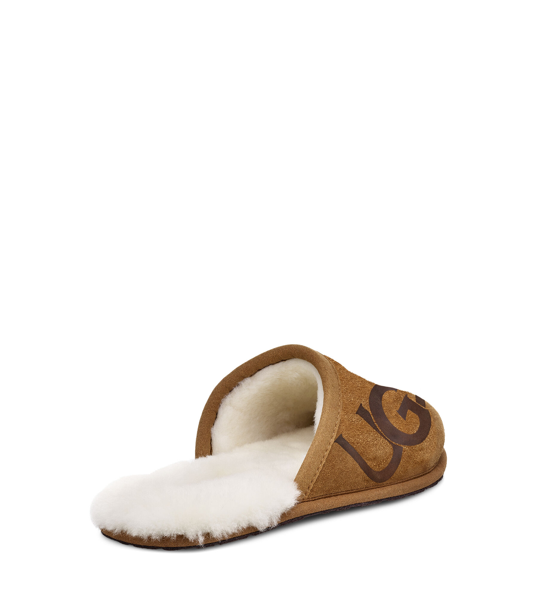 NEW- UGG Men\'s Scuff Logo Slipper SIZE:17  COLOR: Expresso Scuff Logo Uggs UGG SCUFF LOGO CHESTNUT ESPRESSO SUEDE SHEEPSKIN main image 2