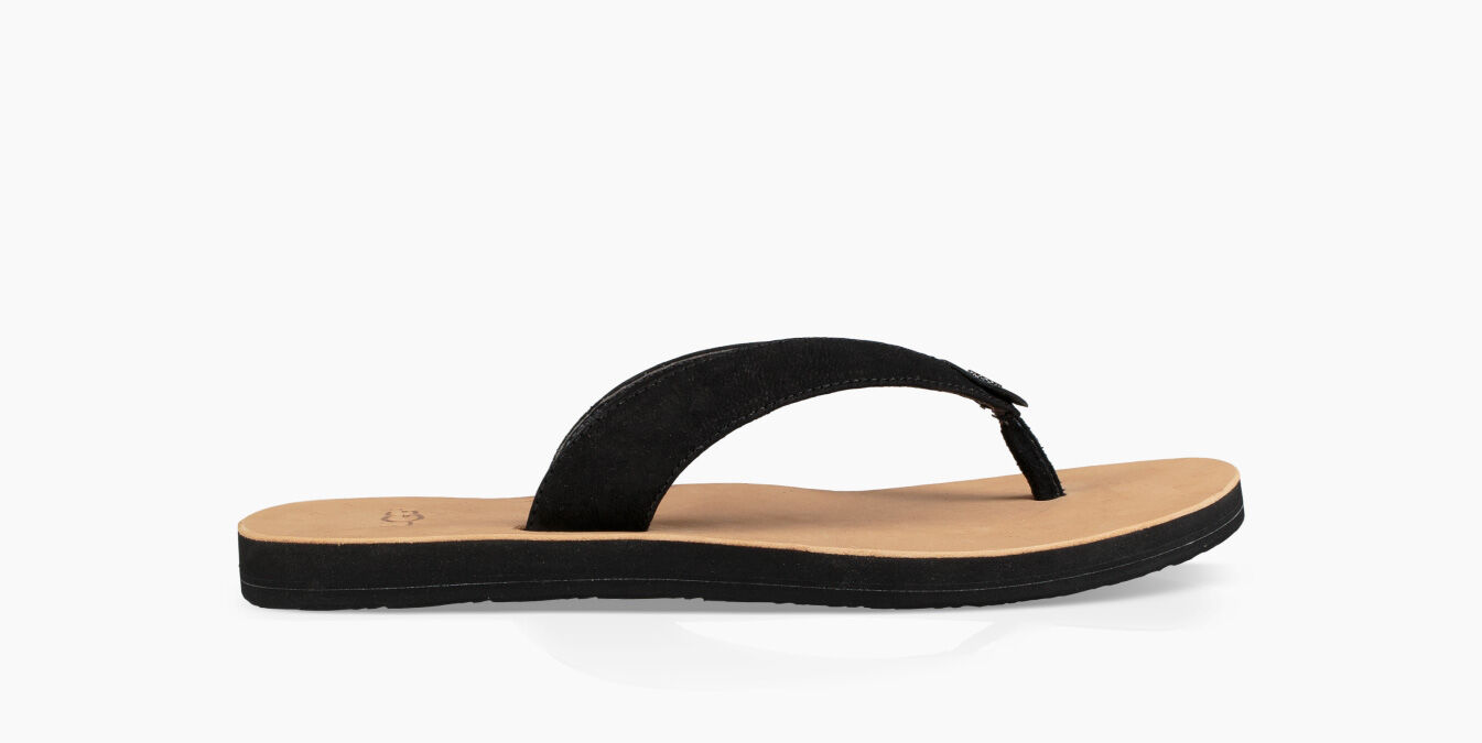 black ugg flip flops