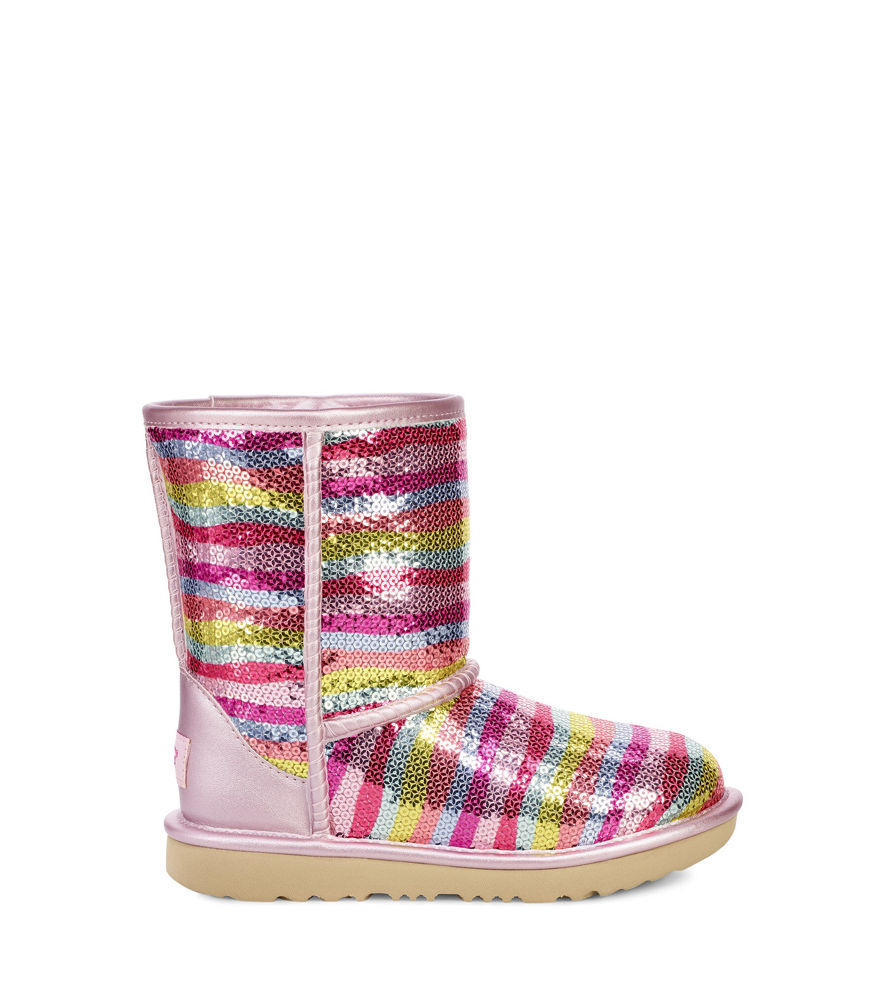 ugg classic short sequin boot pink