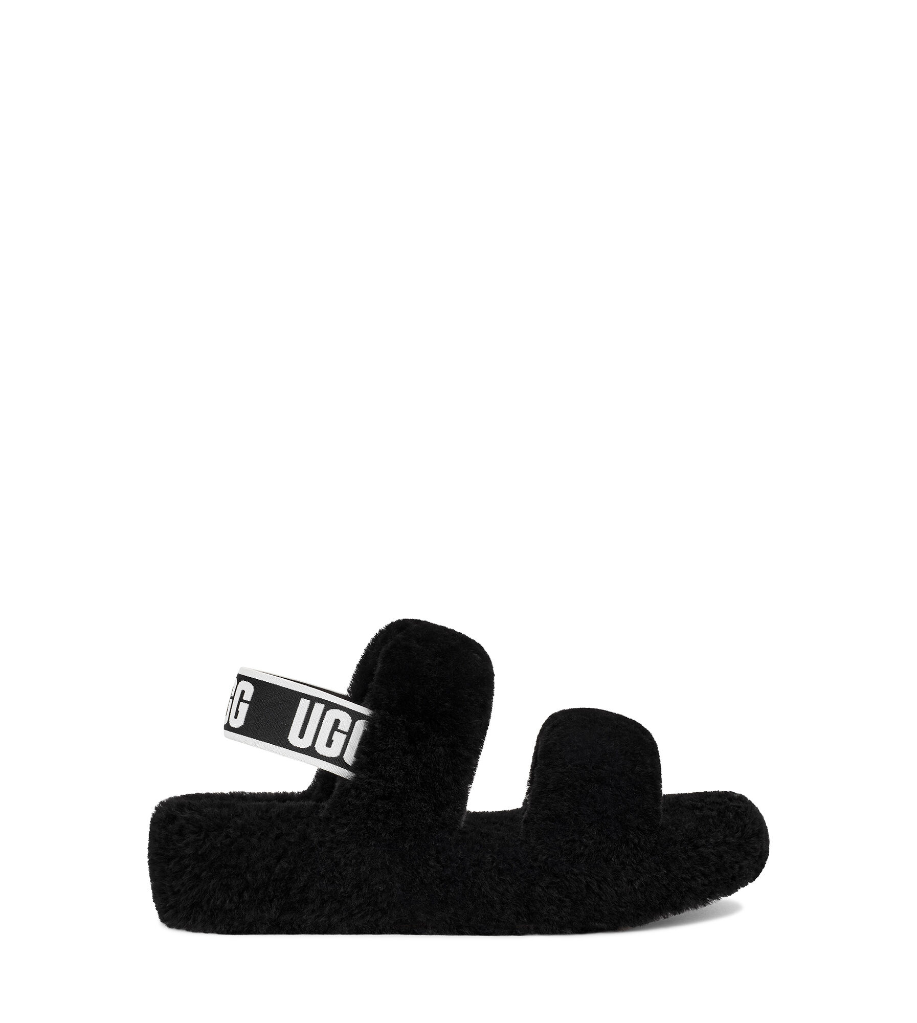 black fuzzy ugg slippers
