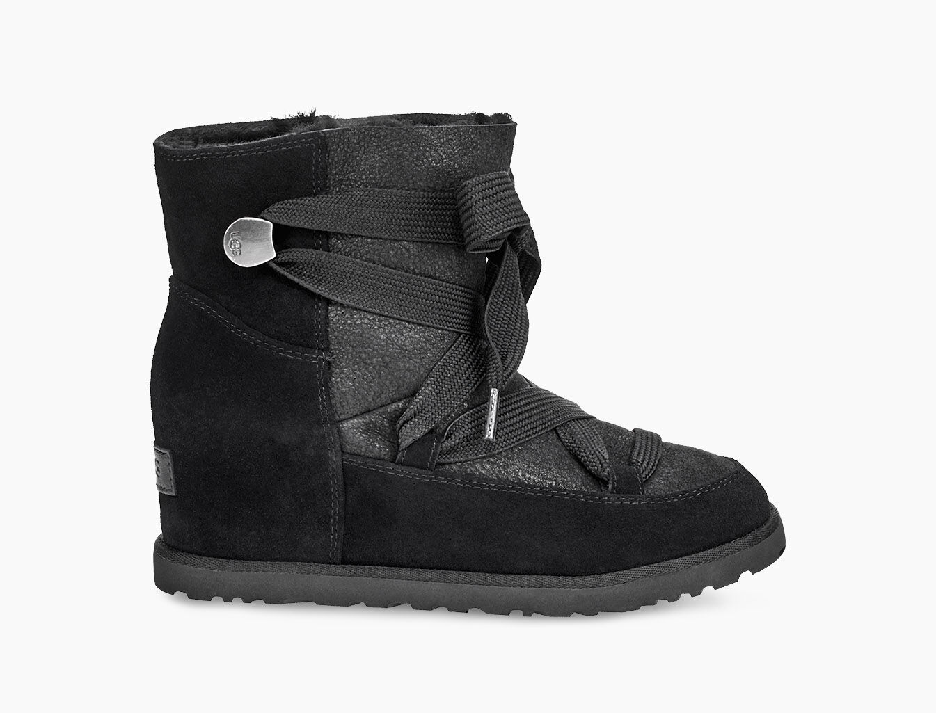 ugg lace up boots with fur