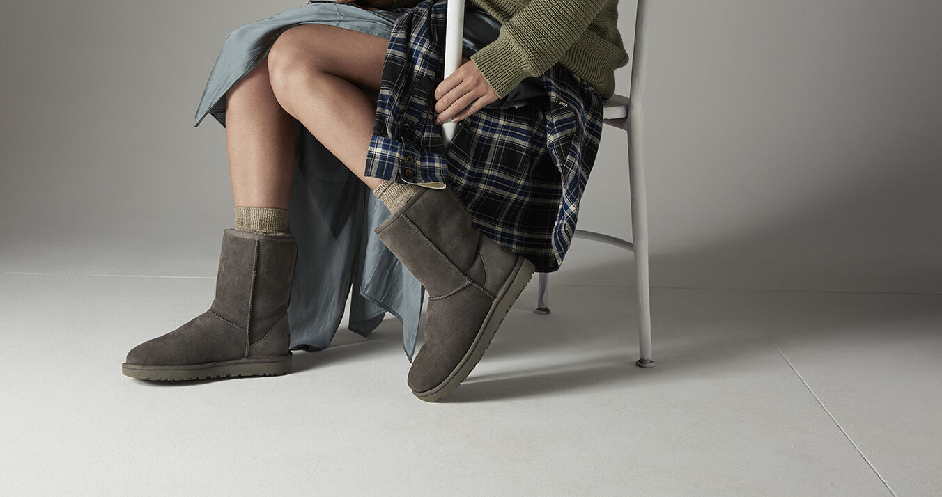 ugg classic short ii grey