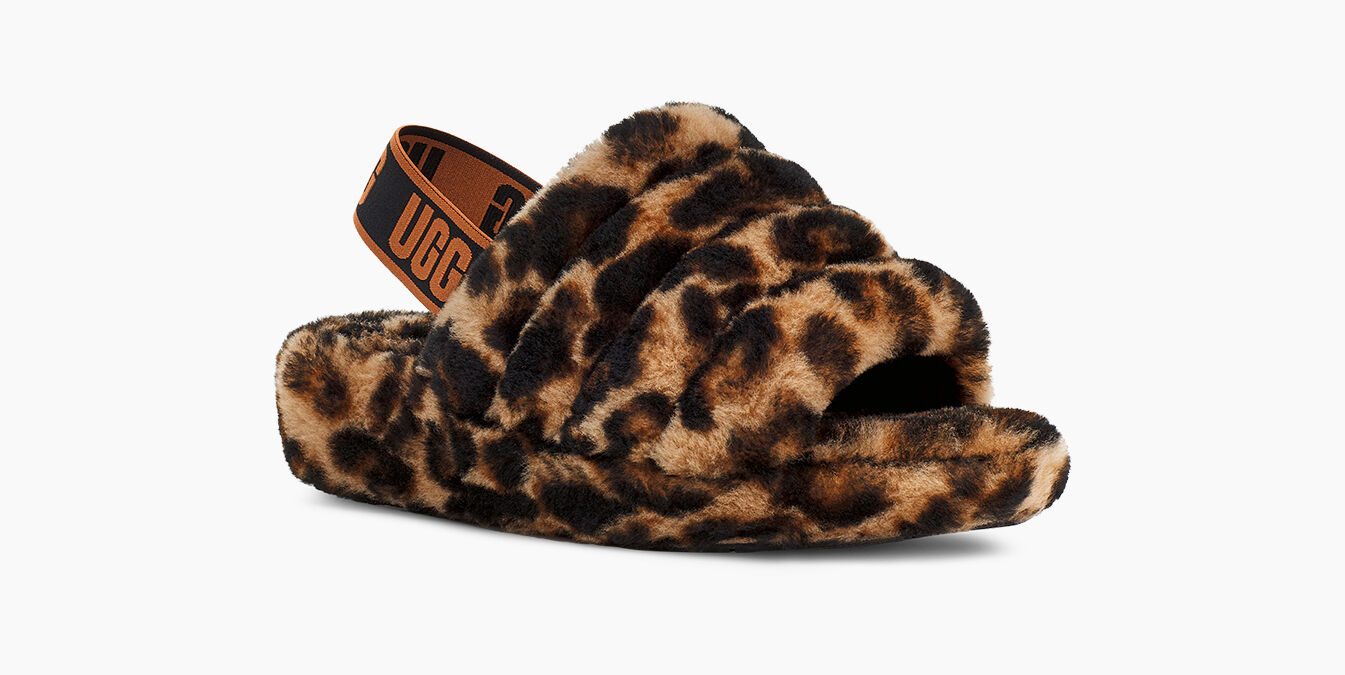 Ugg fluff yeah slide leopard top
