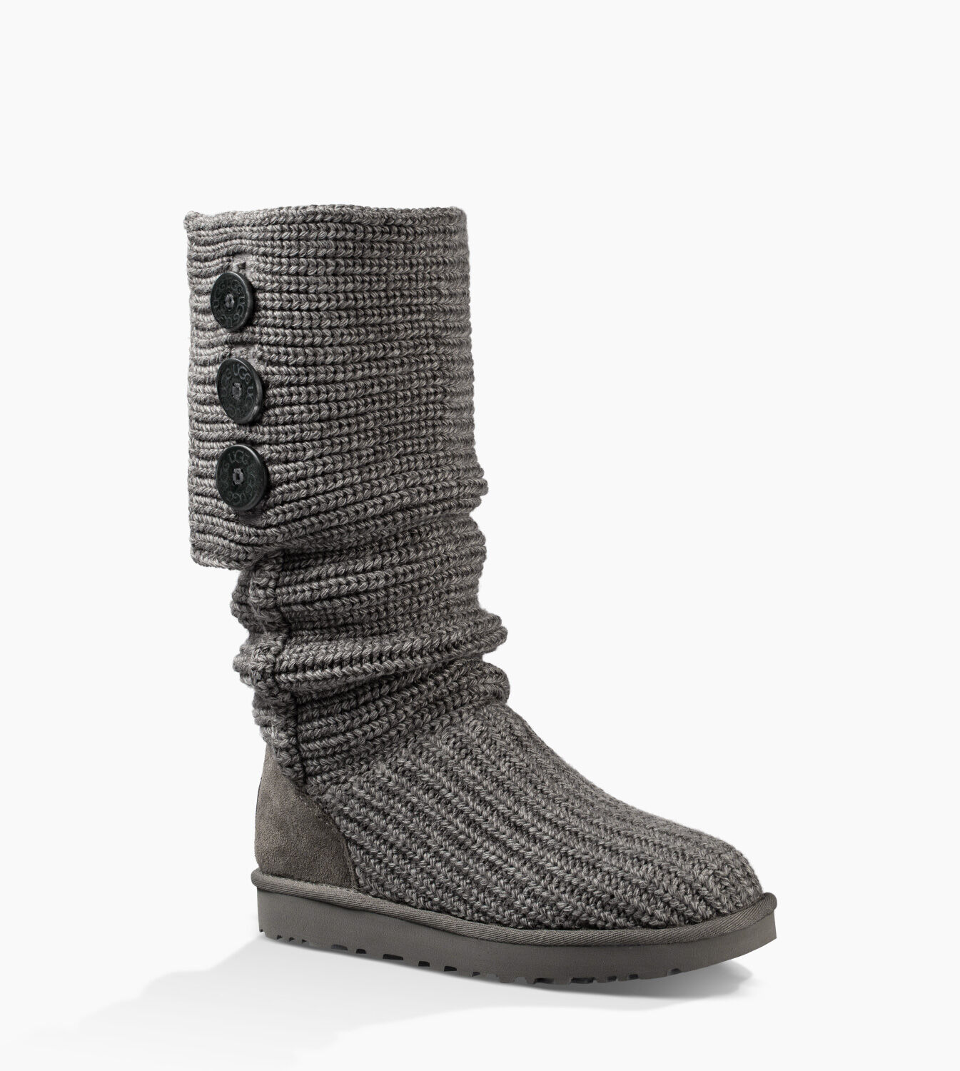 black knitted ugg boots