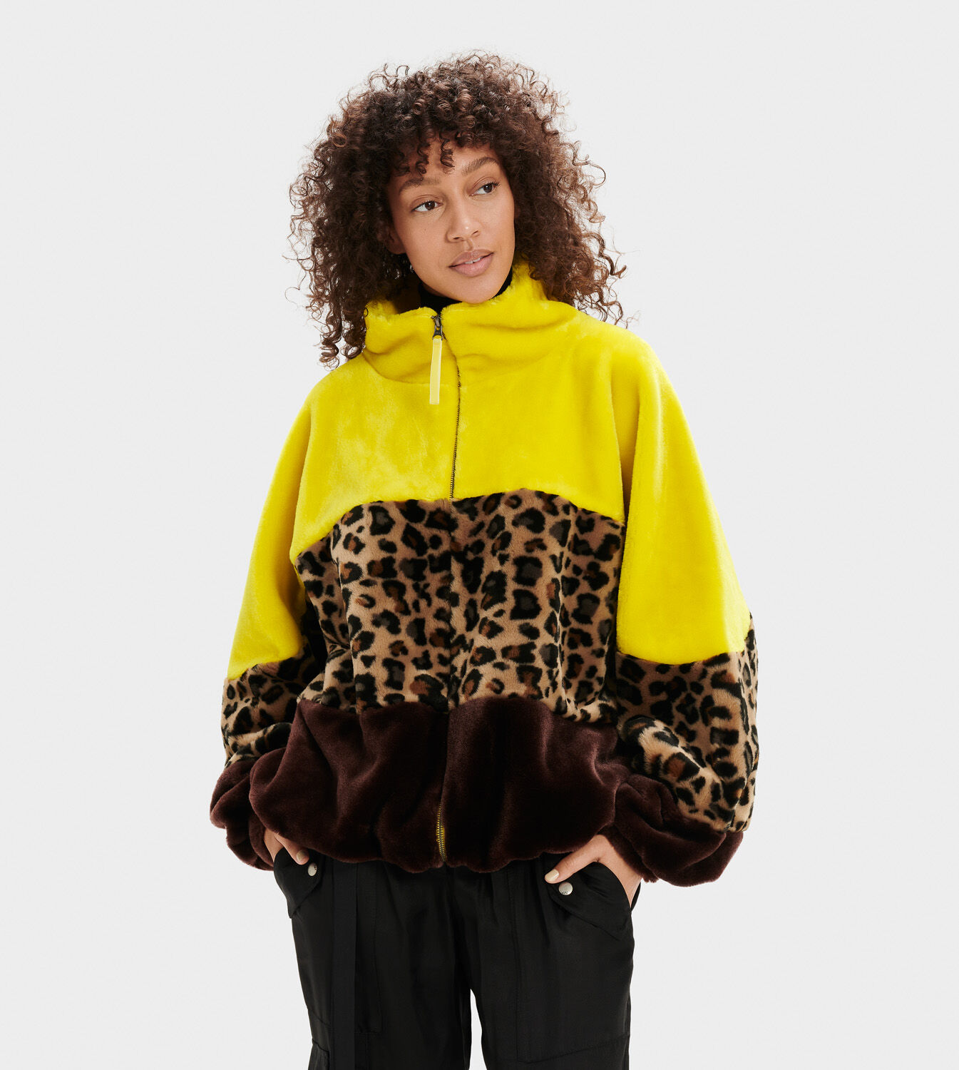 Yellow sherpa coat