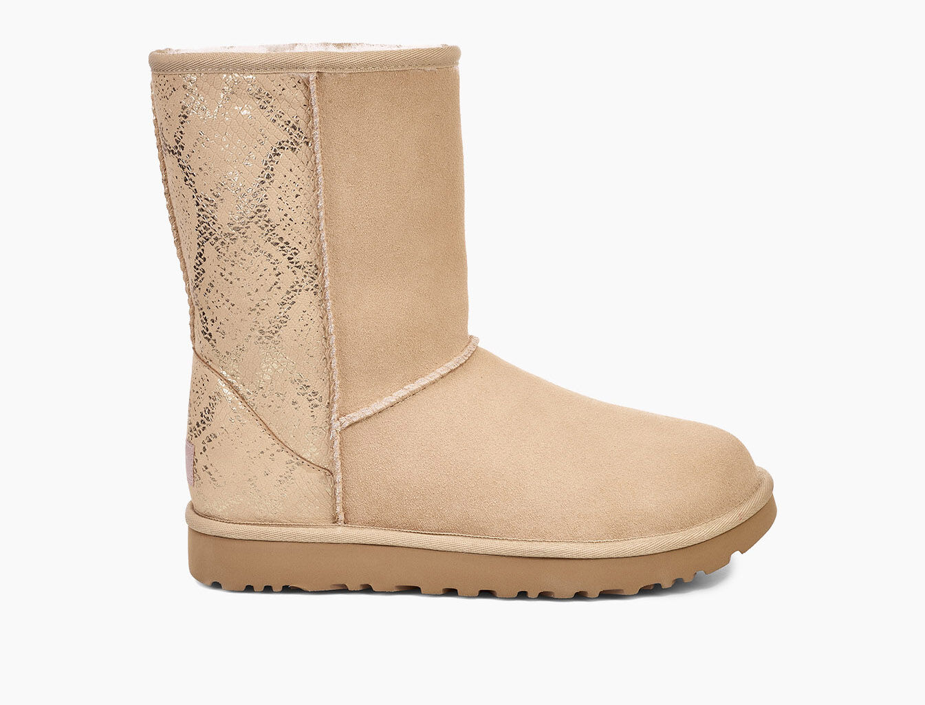 classic short metallic snake boot