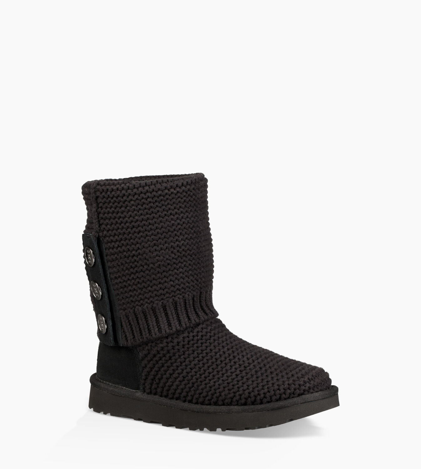 ugg black purl cardy knit boots